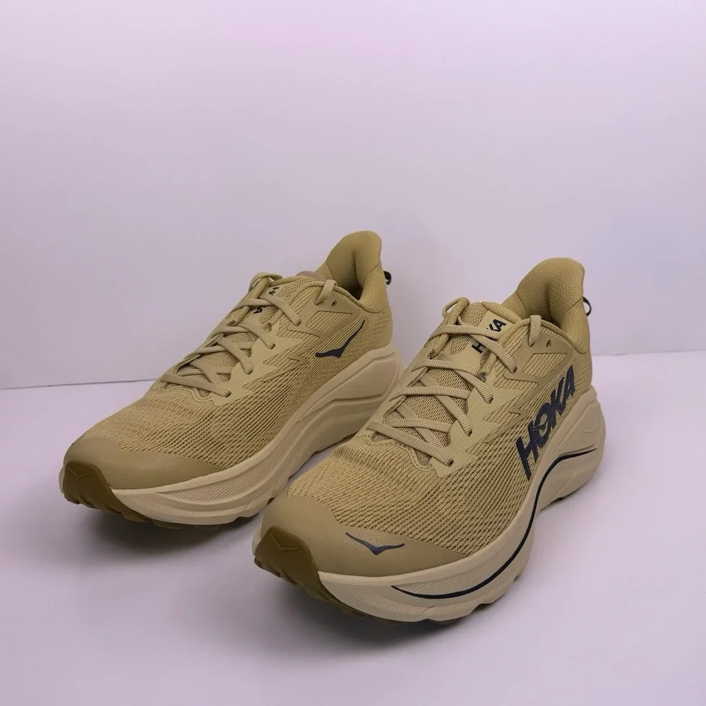 Hoka One One Challenger 8 Trail Running Shoe Men's Size 10D Beige/Blue Sample